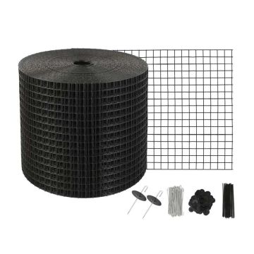 Saulės baterijos apsauga nuo paukščių, 12,7 mm vielos tinklelis, PVC danga, aliuminio tvirtinimo detalės, 15,24 x 3048 cm