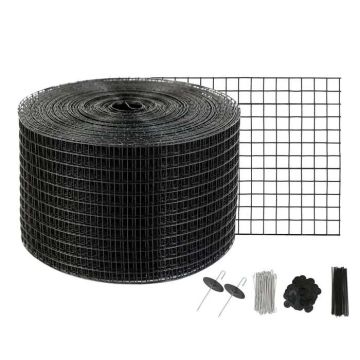 Saulės baterijos apsauga nuo paukščių, 12,7 mm vielinis tinklelis, PVC danga, 20x3048 cm, su aliuminio tvirtinimo detalėmis (100 vnt.)