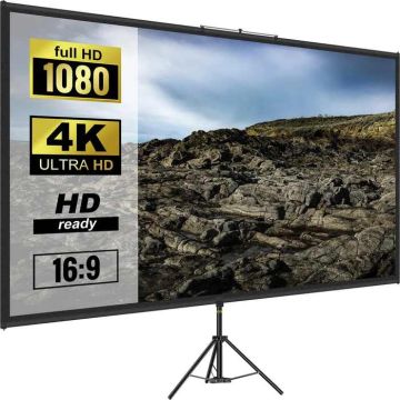 Штатив для проекционного экрана 110 дюймов, соотношение сторон 16:9, регулируемая подставка.