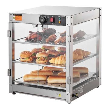 3 pakopų maisto šildytuvas, 800 W, apšvietimas, 90 L talpa