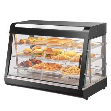 3 pakopų komercinis maisto šildytuvas, 1500 W, 130 L, su apšvietimu ir temperatūros ekranu