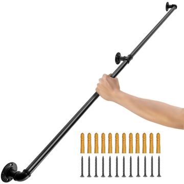 Anglinio plieno vamzdžių laiptų turėklai, 182,9 cm, pramoniniai, sieniniai