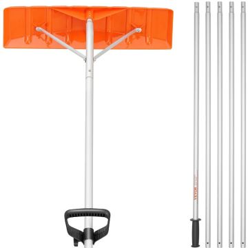 Stogo grėblys sniego valymui, 63,5 cm, plastikinis peilis, aliuminė rankena