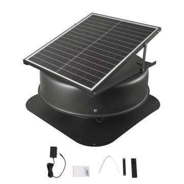 Ištraukiamasis stogo ventiliatorius, 42W, saulės energija, termostatas, nuotolinis valdymas