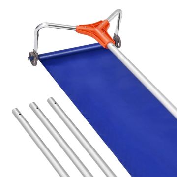 Sniego grėblys nuo stogo, aliuminis, 27 cm, 1,25–5,24 m reguliuojamas su ratukais