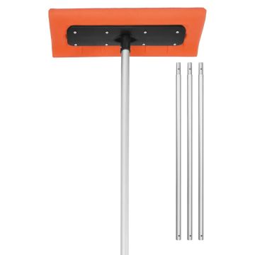 Sniego grėblys stogui, 45 cm putplasčio mentė, reguliuojamas 2,25–5,62 m rankena