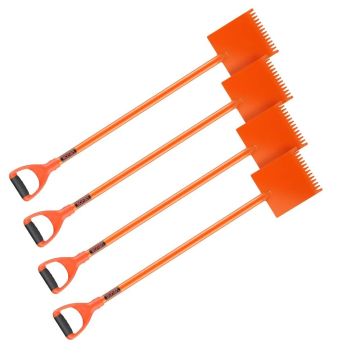 Čerpių kastuvų rinkinys 4 vnt., D rankena, oranžinis, plienas