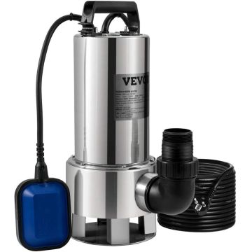 Panardinamas vandens siurblys, 1300 W, 20000 l/val., nerūdijančio plieno ir ketaus, su plūdiniu jungikliu, sodo tvenkiniams ir baseinams