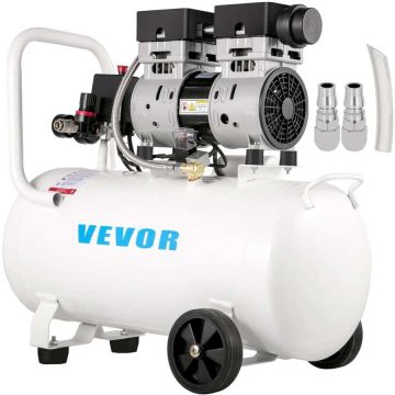 41,6 L nešiojamas bealyvis oro kompresorius, itin tylus, 1 AG, 8 barų, plieninis bakas