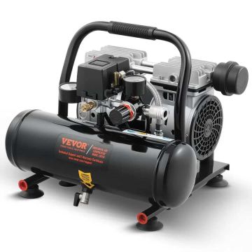 Oro kompresorius, 1 galono plieninis bakas, 1 AG, 120 PSI, nešiojamas, tylus