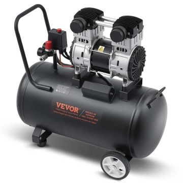 Oro kompresorius, 15 galonų plieninis bakas, 2 AG, 5,3 CFM, 125 PSI, nešiojamas, tylus