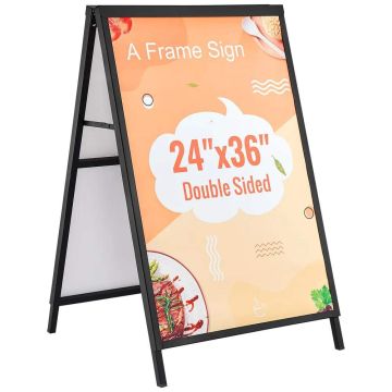 Rėminis lauko šaligatvio ženklas, 24x36 colių, plieninis, dvipusis