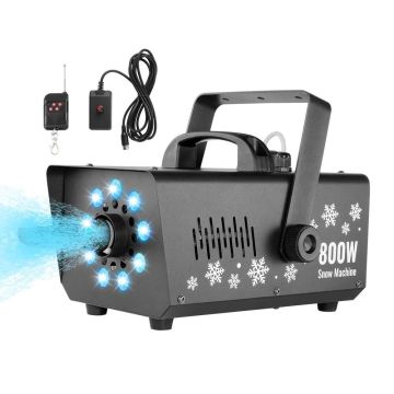 Rankinė/kabanti sniego mašina 800 W su LED ir nuotoliniu valdymu, 1 L bakas