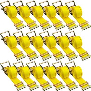 E-track reketo diržai 2"x15", 18 vnt., 4400 lb trūkio stipris, su spyruokline tvirtinimo sistema