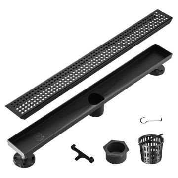 Linijinis dušo latakas 610 mm, 304 nerūdijantis plienas, matinė juoda