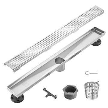 610 mm linijinis dušo latakas, 304 nerūdijantis plienas, sidabro