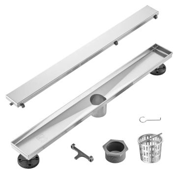 Linijinis dušo latakas 610 mm, šlifuotas 304 nerūdijantis plienas, sidabrinis