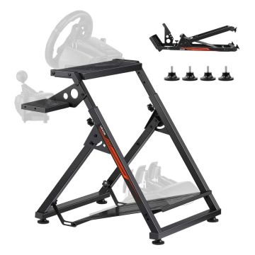 Lenktyninio vairo reguliuojamas ir sulankstomas stovas žaidimų simuliatoriui