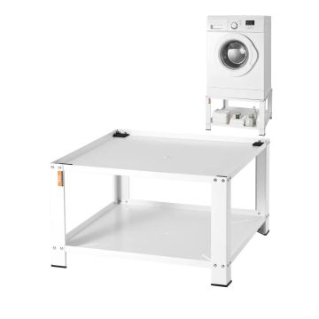 Tvirtas plieninis skalbimo mašinos pagrindas su lentyna, 711x711x406 mm, 299 kg