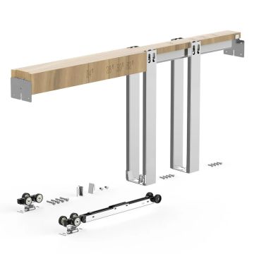 Kišeninių durų staktos komplektas, cinkuotas plienas, 610–813 x 2032 mm, su švelnaus uždarymo mechanizmu