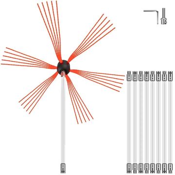 Kaminų valymo rinkinys 914,4 cm su suodžių valikliu