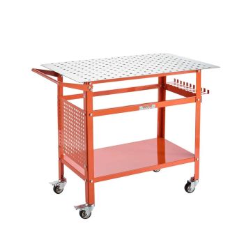Suvirinimo stalas, plieninis, 40x24 colių, 800 svarų keliamoji galia, ratukai