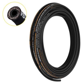 Hidraulinė žarna 1/4" x 100 pėdų, guminė, 5800 PSI, su plienine pynė
