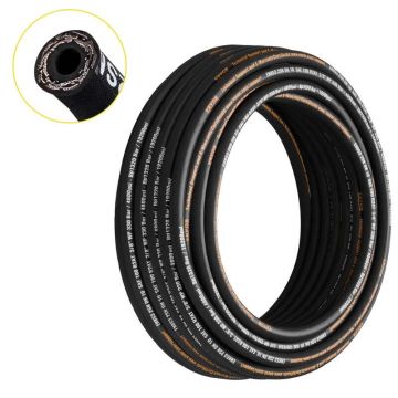 Hidraulinė guminė žarna 3/8" x 100 pėdų, spiralinė, 4800 PSI, su plienine pynė