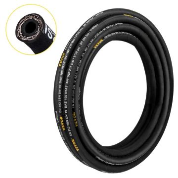 Hidraulinė guminė žarna 3/8", 50 pėdų, 4800 PSI, plieninė viela, lanksti