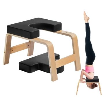Jogos inversinė kėdė suoliukas, medinis rėmas, juoda, 300 kg talpa