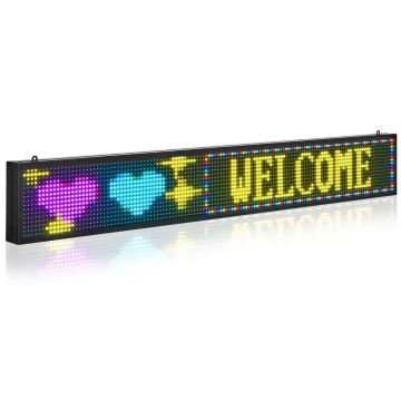 Programuojamas LED ženklas P10 spalvotas, lankstus, 52x8 col.