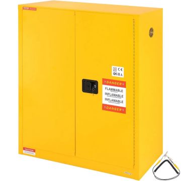 Degių skysčių saugos spinta, 128,7 L, šaltai valcuotas plienas, geltona