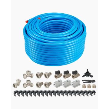 Oro kompresoriaus vamzdynų rinkinys, 300 pėdų, hdpe-aliuminis, mėlynas