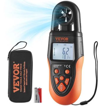 Bluetooth nešiojamasis skaitmeninis anemometras, vėjo greitis ir temperatūra, LED ekranas