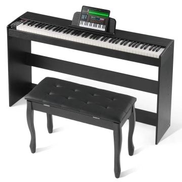 Svertinis skaitmeninis pianinas 88 klavišai su garsiakalbiais bluetooth USB MIDI