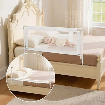 Reguliuojamas lovos turėklas vaikams, geležinis su oksfordo audiniu, 1500x890 mm