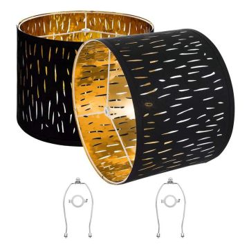 Резные черные абажуры в форме барабана, 2 шт., 13x13x10 дюймов.