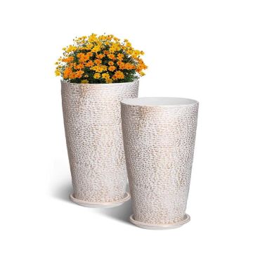 2 aukštų lauko akmens apdailos vazonų rinkinys, 21"