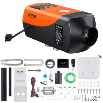 Dyzelinis oro šildytuvas 12/24 V, 2 kW, su LCD ir nuotoliniu valdymu, 10 L bakas