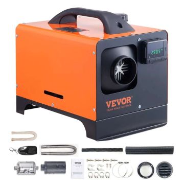 Dyzelinis nešiojamas šildytuvas, 12 V, 5 kW, su nuotoliniu valdymu ir LCD ekranu