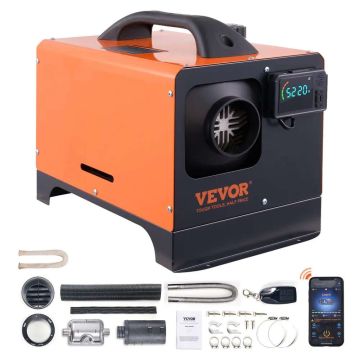 Dyzelinis oro šildytuvas 12V 5 kW su bluetooth LCD ekranas automobiliams ir kemperiams