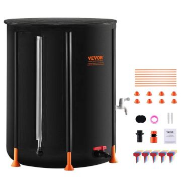Sulankstoma PVC lietaus vandens statinė, 250 L, su čiaupu ir perpildymo rinkiniu