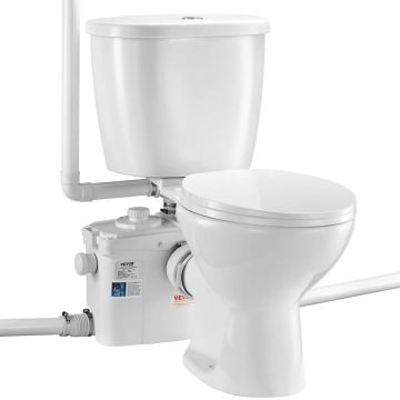 Smulkinamoji tualeto sistema 800 W, galinis išleidimas, dvigubas nuleidimas