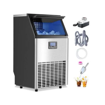 Komercinis ledo gamintojas, 33 svarų talpa, LED ekranas, savaiminio išsivalymo