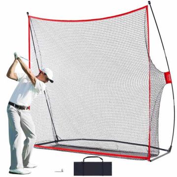 Golfas treniruoklis tinklas 7,8x7 pėdų, nešiojamas stiklo pluošto rėmas