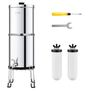 Vandens filtravimo sistema su 2 keraminiais filtrais, 304 plienas, 2,25 g