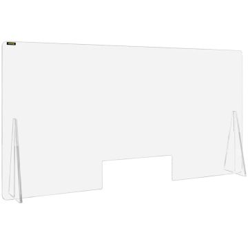 Akrilinis apsauginis skydas prekystaliui 24"x48" su langeliu