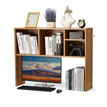 Настольная деревянная книжная полка с 1 ярусом, 37x9,4x28,7 см.