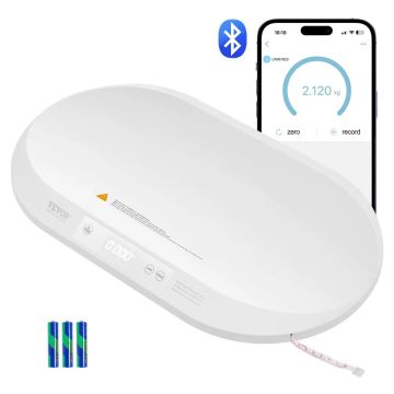 Išmaniosios bluetooth kūdikių skaitmeninės svarstyklės su matavimo juosta, 88 svarų talpa