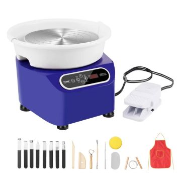 Keraminis ratas su pedalu, 27,9 cm, 450 W, mėlynas